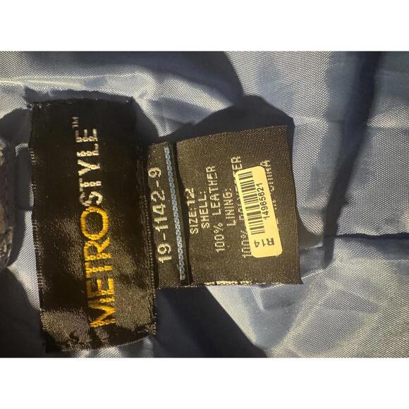 Villain Era Blue Metallic Snakeskin Leather Jacket Anti-Hero METROSTYLE Vintage - Picture 7 of 8